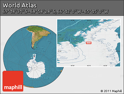 Satellite Location Map of the Area around 69° 8' 30" S, 66° 13' 29" W