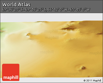 Physical 3D Map of the Area around 69° 26' 23" S, 66° 13' 29" W