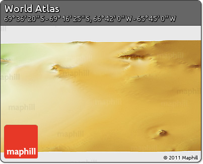 Physical 3D Map of the Area around 69° 26' 23" S, 66° 13' 29" W