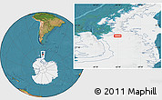 Satellite Location Map of the area around 69° 26' 23" S, 66° 13' 29" W