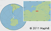 Savanna Style Location Map of the area around 69° 26' 23" S, 66° 13' 29" W