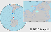 Gray Location Map of the area around 69° 44' 9" S, 66° 13' 29" W