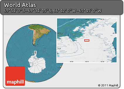 Satellite Location Map of the Area around 69° 44' 9" S, 66° 13' 29" W