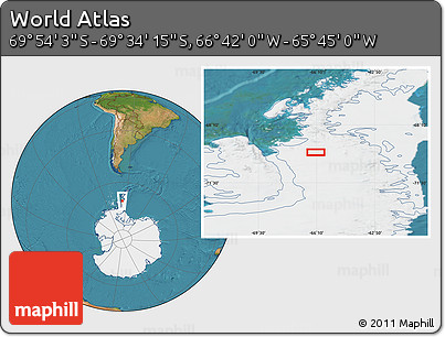 Satellite Location Map of the Area around 69° 44' 9" S, 66° 13' 29" W