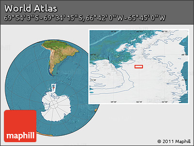 Satellite Location Map of the Area around 69° 44' 9" S, 66° 13' 29" W