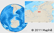 Shaded Relief Location Map of the area around 69° 44' 9" S, 66° 13' 29" W