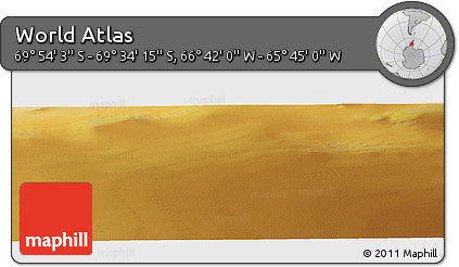 Physical Panoramic Map of the Area around 69° 44' 9" S, 66° 13' 29" W