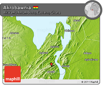 Physical 3D Map of Akrobawnia