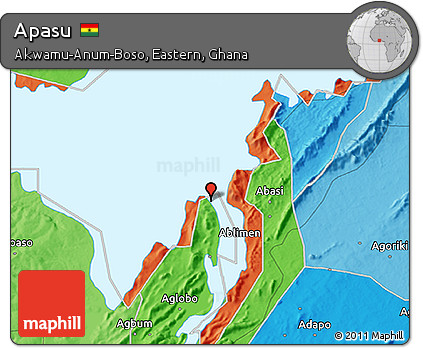 Political 3D Map of Apasu