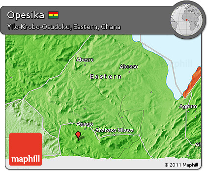 Political 3D Map of Opesika