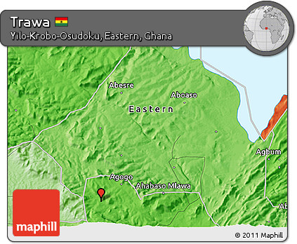 Political 3D Map of Trawa