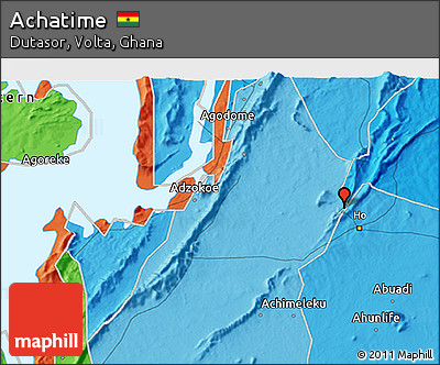 Political 3D Map of Achatime