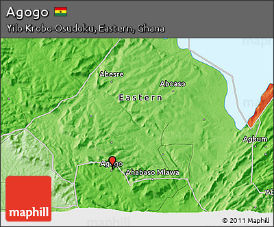 Political 3D Map of Agogo