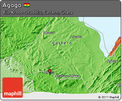 Political 3D Map of Agogo