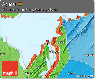 Political 3D Map of Apasu