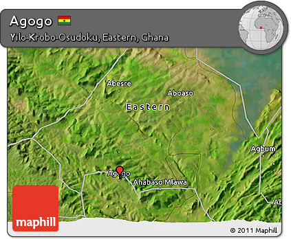 Satellite 3D Map of Agogo