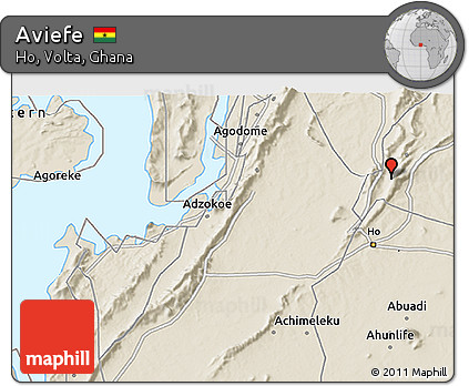 Shaded Relief 3D Map of Aviefe
