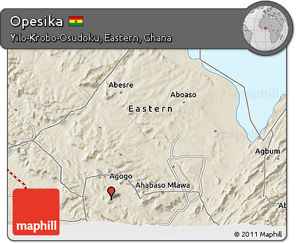 Shaded Relief 3D Map of Opesika
