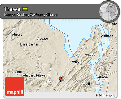 Shaded Relief 3D Map of Trawa