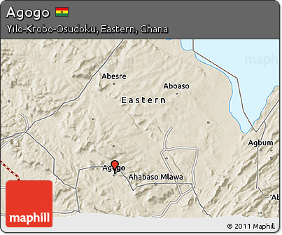 Shaded Relief 3D Map of Agogo