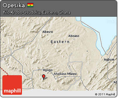 Shaded Relief 3D Map of Opesika