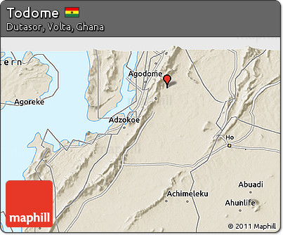 Shaded Relief 3D Map of Todome