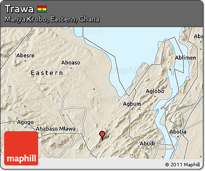 Shaded Relief 3D Map of Trawa