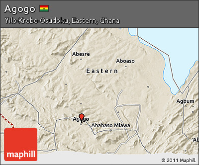 Shaded Relief 3D Map of Agogo