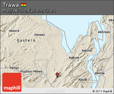 Shaded Relief 3D Map of Trawa