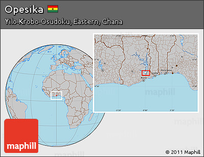 Gray Location Map of Opesika