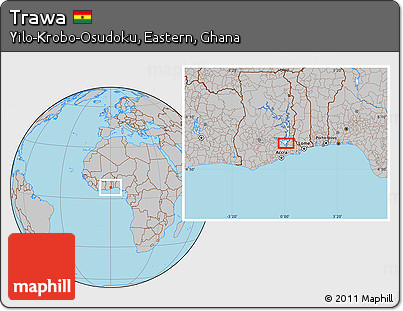 Gray Location Map of Trawa