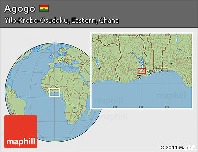 Savanna Style Location Map of Agogo