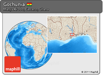 Shaded Relief Location Map of Gochunia