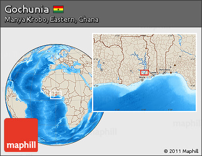 Shaded Relief Location Map of Gochunia