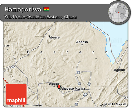 Shaded Relief Map of Hamaporiwa