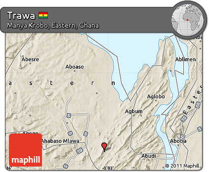 Shaded Relief Map of Trawa