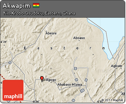 Shaded Relief Map of Akwapim