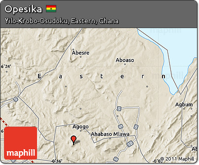 Shaded Relief Map of Opesika