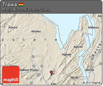 Shaded Relief Map of Trawa