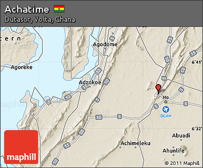 Shaded Relief Map of Achatime