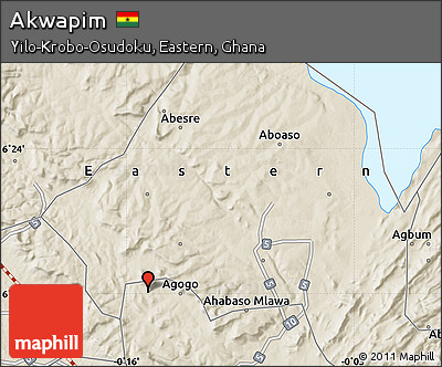 Shaded Relief Map of Akwapim
