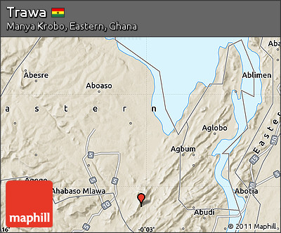 Shaded Relief Map of Trawa