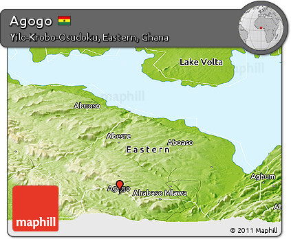 Physical Panoramic Map of Agogo