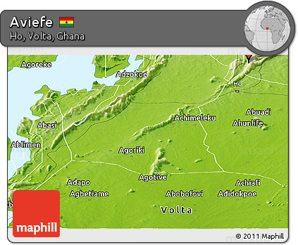 Physical Panoramic Map of Aviefe