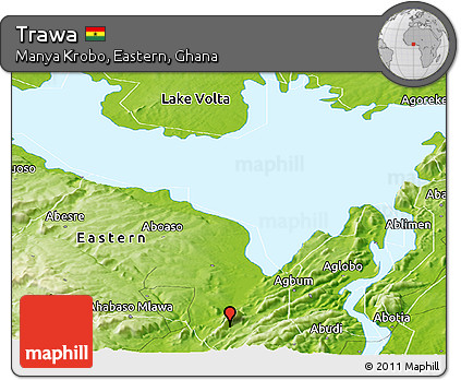 Physical Panoramic Map of Trawa