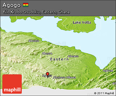 Physical Panoramic Map of Agogo