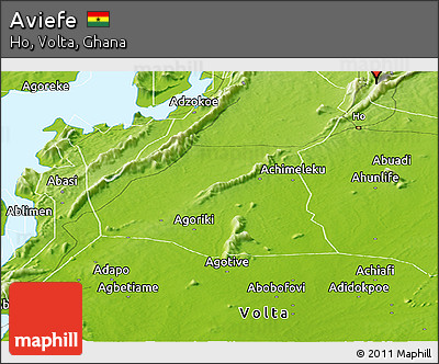 Physical Panoramic Map of Aviefe