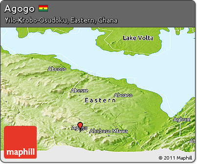 Physical Panoramic Map of Agogo