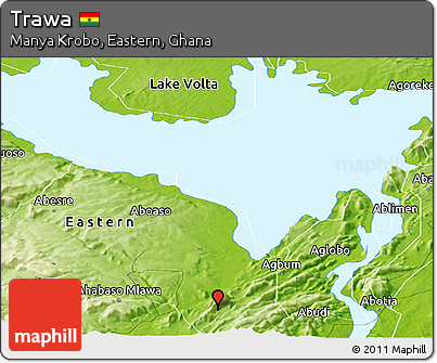 Physical Panoramic Map of Trawa
