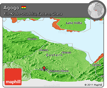Political Panoramic Map of Agogo